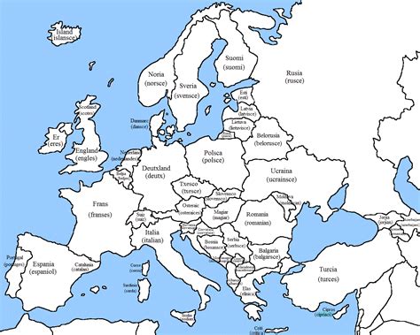 Printable Blank Map Of Europe