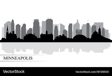 Minneapolis city skyline silhouette background Vector Image