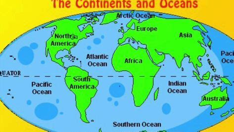 Map Of Continents And Oceans Printable Pdf