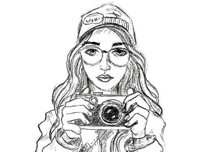 Girl Holding Camera - Sketch by Susanna Holdren on Dribbble