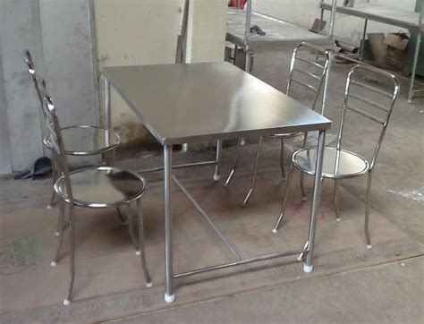 Stainless Steel Rectangular S.S.Dining Table And Chair, For Hotel, Rs 5500 /piece | ID: 21714357048