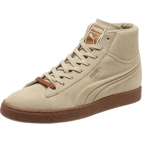 PUMA Suede Embossed Mixed Rubber Mid Men's Sneakers in Brown for Men - Lyst