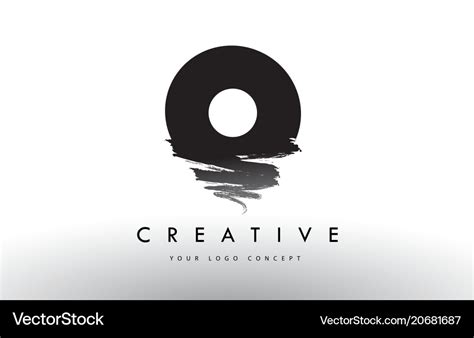 O brushed letter logo black brush letters design Vector Image