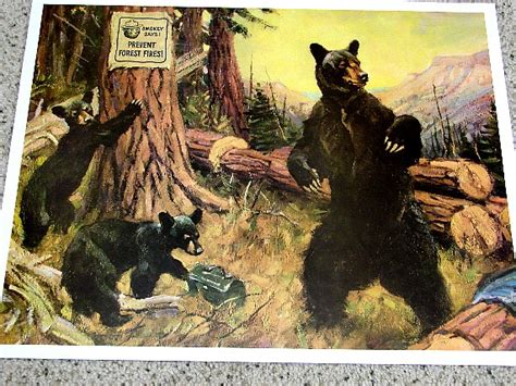 Vintage Advertising Poster Smokey Bear - Moose-R-Us.Com Log Cabin Decor