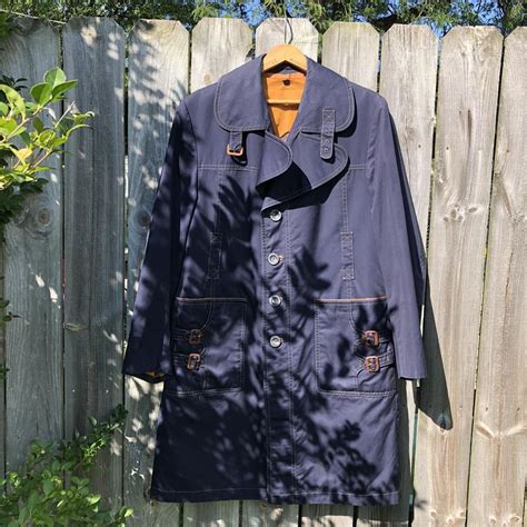 1970s vintage Cortefiel lined trench with contrast... - Depop