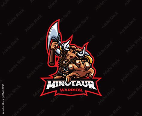 Minotaur mascot logo design Stock Vector | Adobe Stock