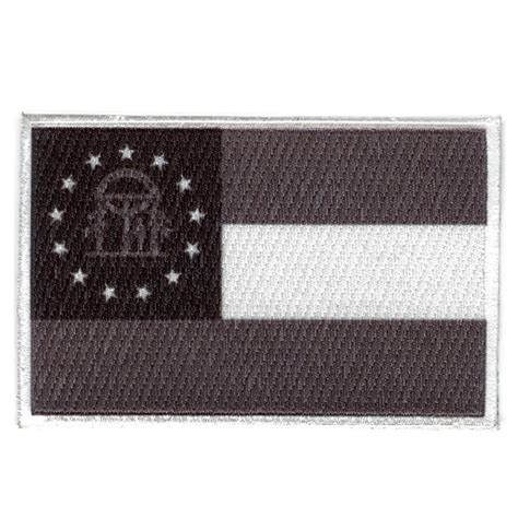 Georgia Patch State Flag Grayscale Embroidered Iron On – Patch Collection