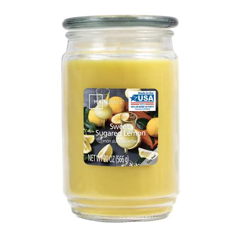 Mainstays Sweet Sugared Lemon Scented Single-Wick Large Glass Jar ...