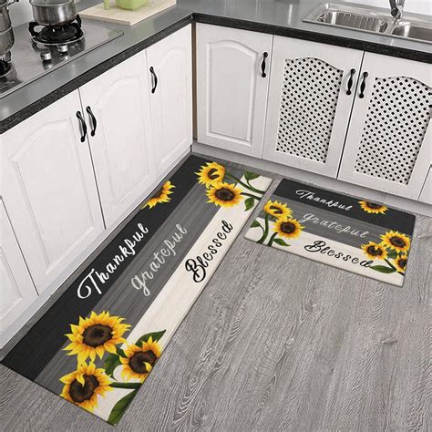 Sunflower Kitchen Rugs - Kitchen Mat Set of 2, Sunflower Decor ...