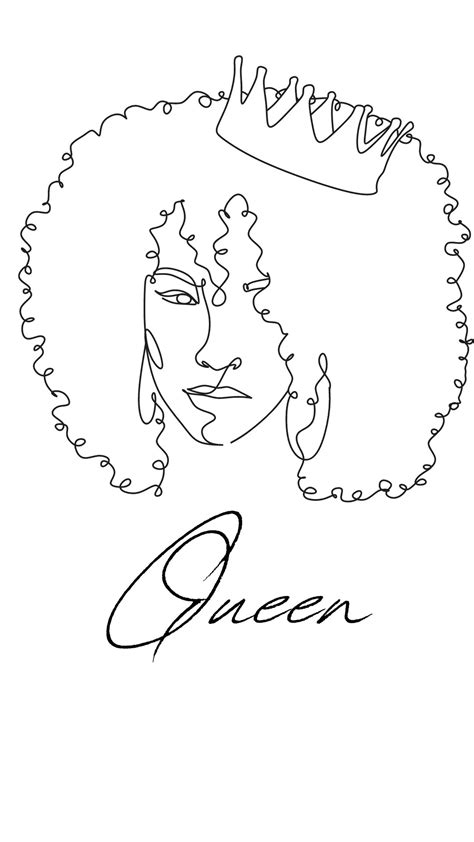 Black Queen Svg Afro Svg Outline Svggirl Svg Bun Svg - Etsy Melanin Queen, Black Queen, Red Lips ...