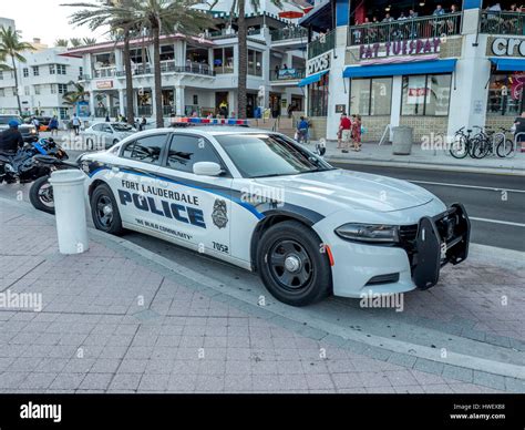 Fort Lauderdale Police Law Enforcement Vehicle Parked On The Street, Dodge Charger Cruiser City ...