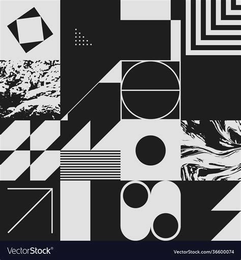 Brutalist pattern geometric artwork design Vector Image