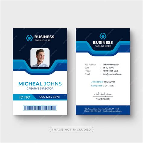 Employee Id Card Template Psd Free Download - Printable Online