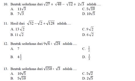 Soal Perpangkatan Dan Bentuk Akar Kelas 9 Pdf - Homecare24