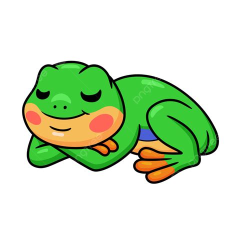 Cute Little Frog Cartoon Sleeping, Animal, Small, Character PNG and ...