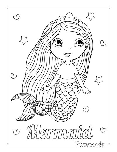 Easy Mermaid Coloring Pages For Kids / Make your own disney coloring ...