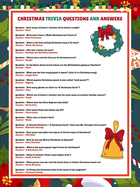 Printable Christmas Trivia Questions For Kids