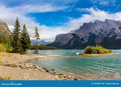 Lake Minnewanka in Banff stock photo. Image of landscape - 235985178