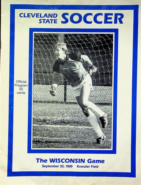 1989 Cleveland State Soccer Program Wisconsin Game Krenzler Field Team ...