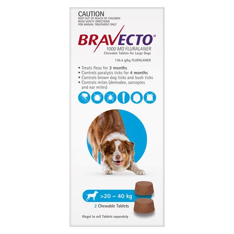 Bravecto Large Dog Blue 20-40kg 2pk – The Pet Connection