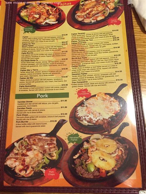 Menu at Santa Fé Mexican Grill restaurant, Largo, 800 Clearwater Largo Rd