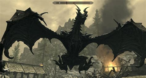 Black dragon - Alduin (Skyrim) 'Terror of the skies' - TLoS: DotD quote. | Skyrim, Creature ...