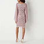 Connected Apparel Long Sleeve Sequin Sheath Dress