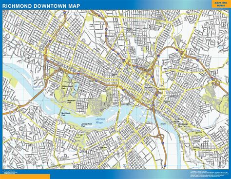 Richmond downtown map | Wall maps of the world & countries for Australia