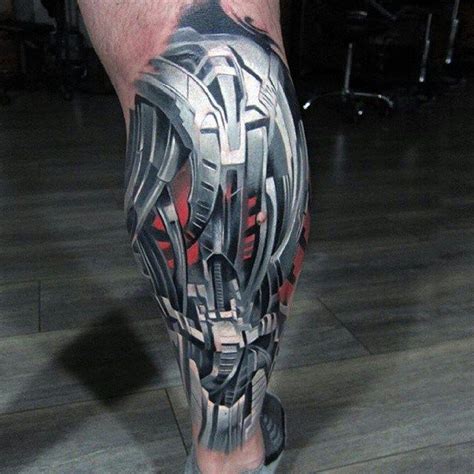 Robo Armor Biomechanical Tattoo on Leg | Best Tattoo Ideas Gallery ...