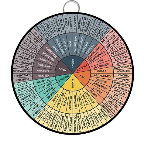 Buy Feelings Chart Color Wheel Round Metal Sign - Mood Meter for Self Awareness Feelings Wheel ...