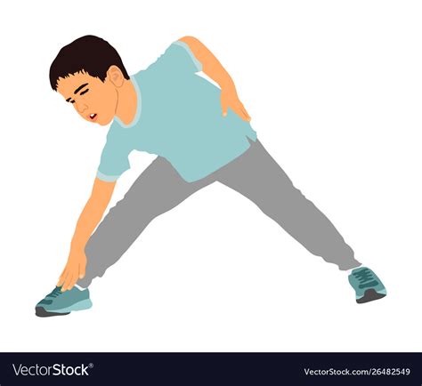 Little boy doing exercises Royalty Free Vector Image