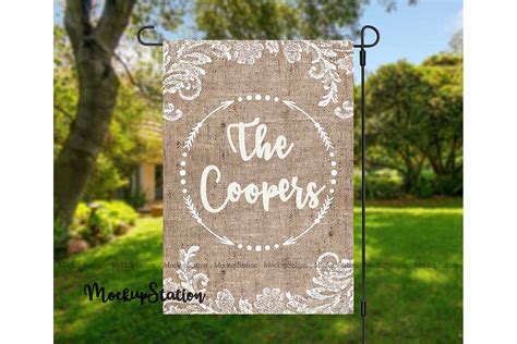 Burlap Garden Flag Sublimation Design Graphic by Mockup Station · Creative Fabrica