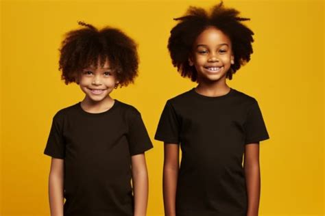 Black Kids Wearing Blank T-Shirt Mockups Graphic by Forhadx5 · Creative ...