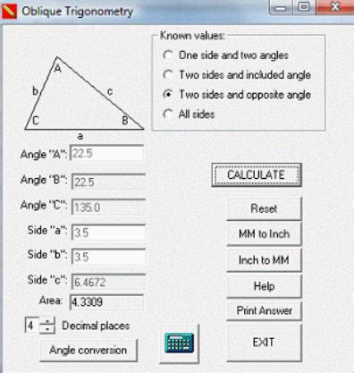 Trigonometry Calculator download for free - SoftDeluxe