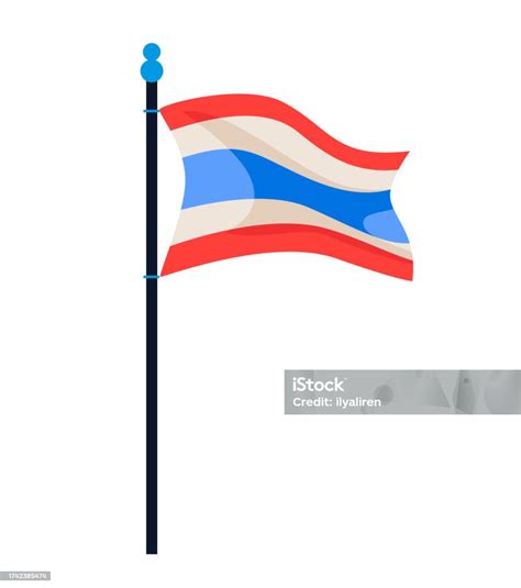 Thai National Flag Modern Flat Design Style Single Isolated Image Stock ...