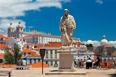 Lisbon Statue Of San Vincente In Miradouro De Santa Luzia High-Res ...