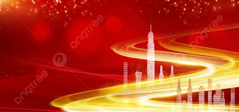 Red Gold Business City Red Simple Atmospheric Light Effect Background, City, Simple, Red Gold ...