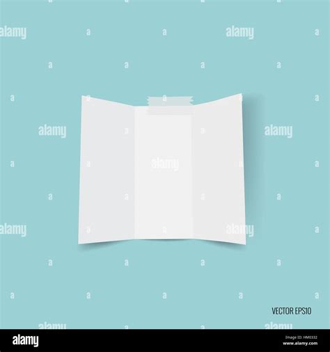 Trifold white template paper. Vector illustration Stock Vector Image ...