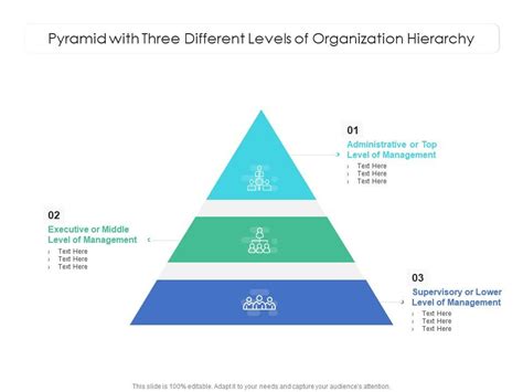 Pyramid With Three Different Levels Of Organization Hierarchy | Presentation Graphics ...