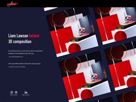 Liam Lawson - 3D Helmet Composition by Auro_Designs on Dribbble