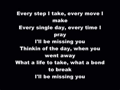 I Will Be Missing You Lyric - LYRICSD