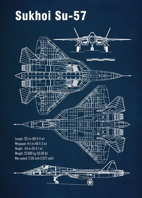 'Su 57 Aircraft' Poster, picture, metal print, paint by Flo Rutherford ...