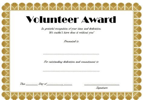 Volunteer Award Certificate Template (3) - TEMPLATES EXAMPLE ...