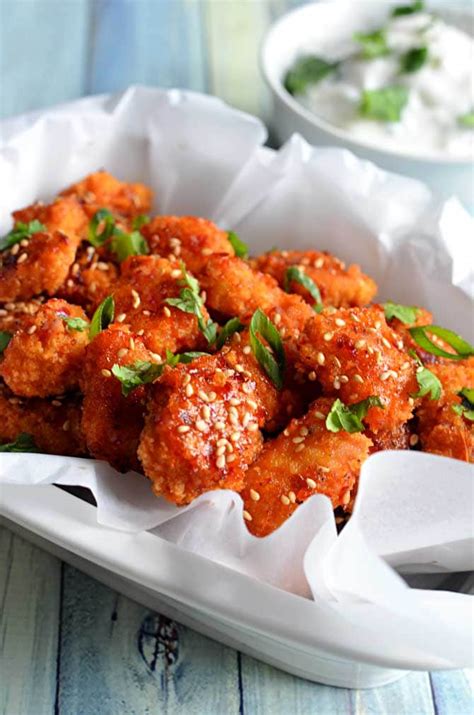 Baked Sweet Chili Garlic Popcorn Chicken - Host The Toast