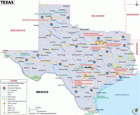 Printable Texas Map With Cities