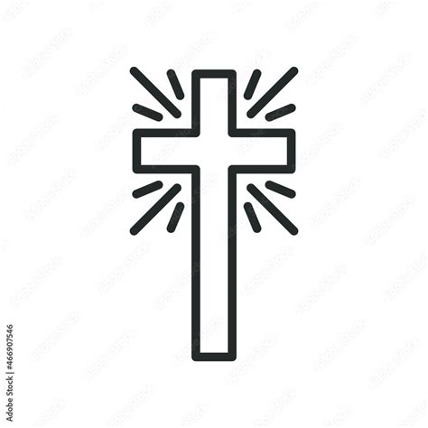 Cross icon. Religious cross on white background. Black church symbols. Christian cross icon ...