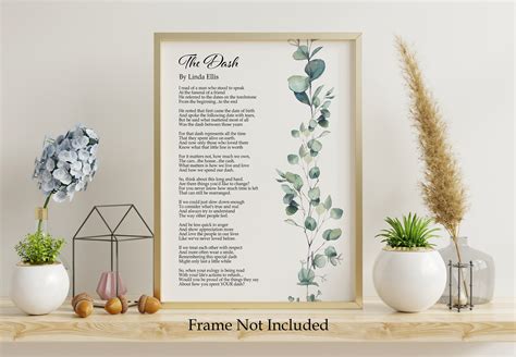 The Dash Poetry Print - Poem By Linda Ellis - Live Your Dash - Funeral | Anniversary gifts for ...