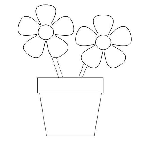 Flower Pot Coloring Page - Flower Coloring Page