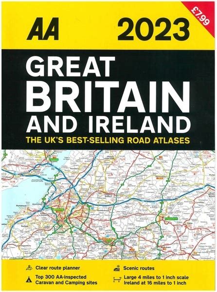 AA 2023 Road Atlas Map Great Britain & Ireland - Pennys Bookstore