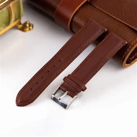 Classic Brown Leather Watch Strap, Thin Watch Strap – DuMarko